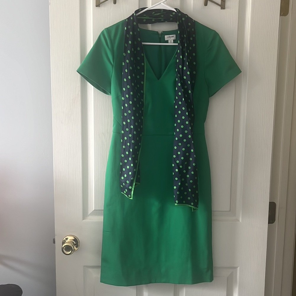 J. Crew V-neck Dress in Green size 0